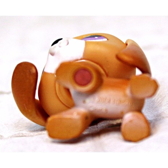 2004 Hasbro LPS Littlest Pet Shop #301 Orange and White Beagle Dog Purple Eyes - Picture 6 of 6
